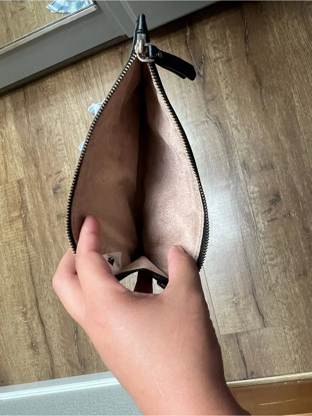 kate spade Black Leather Tote with Spade Emblem with attachable wallet
